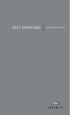 2015 Infiniti Q40 Quick Reference Guide